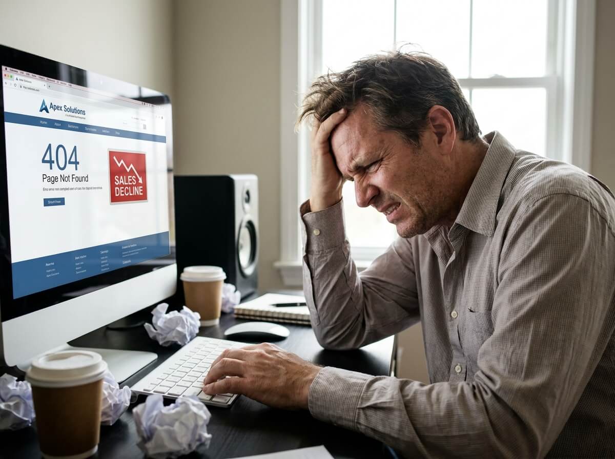 página web que no vende - emprendedor revisando su sitio web